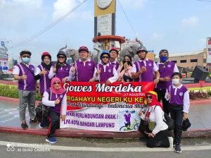 Komnas PA Bandarlampung Gelar Gowes Kemerdekaan RI Ke-75