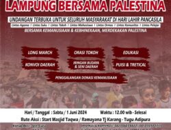 1 Juni Aksi Lampung Bersama Palestina Kembali Digelar
