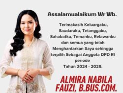 Resmi Dilantik Anggota DPD RI, Almira Nabila Fauzi Siap Mengabdi untuk Masyarakat Lampung