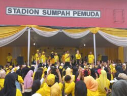 Ribuan Orang Ikuti Senam Bersama Partai Golkar Lampung